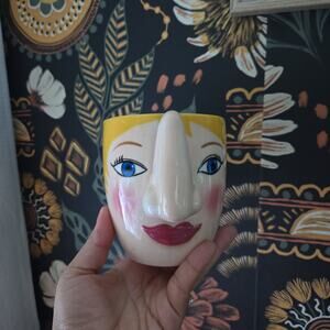 3D Eyeglass Holder Mug with Woman’s Face Eyeglass Holder Coffee Cup